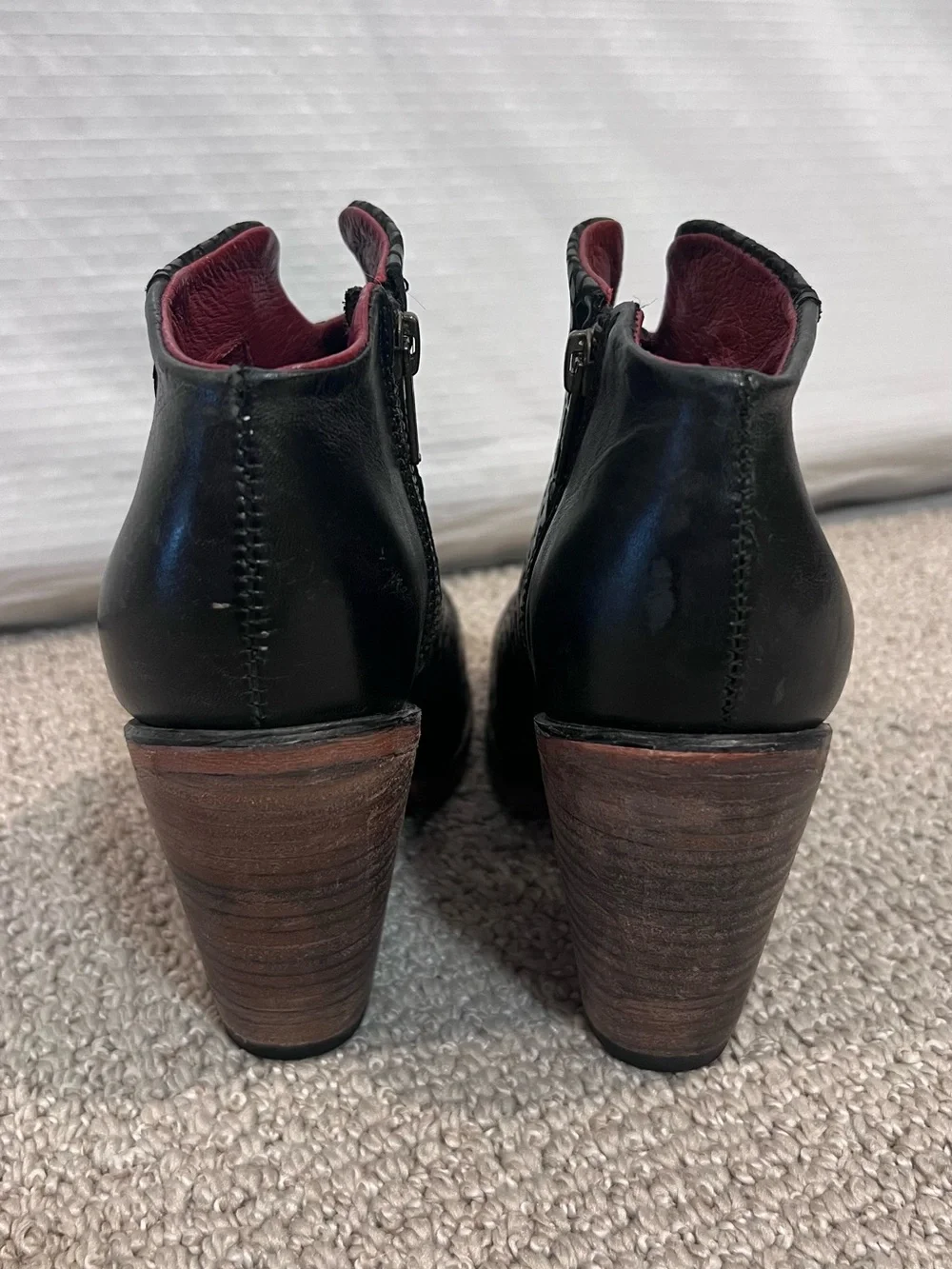 Freebird Women Detroit Ankle Boots Sz 9 Black Boho Rodeo Leather Snake Embossed,